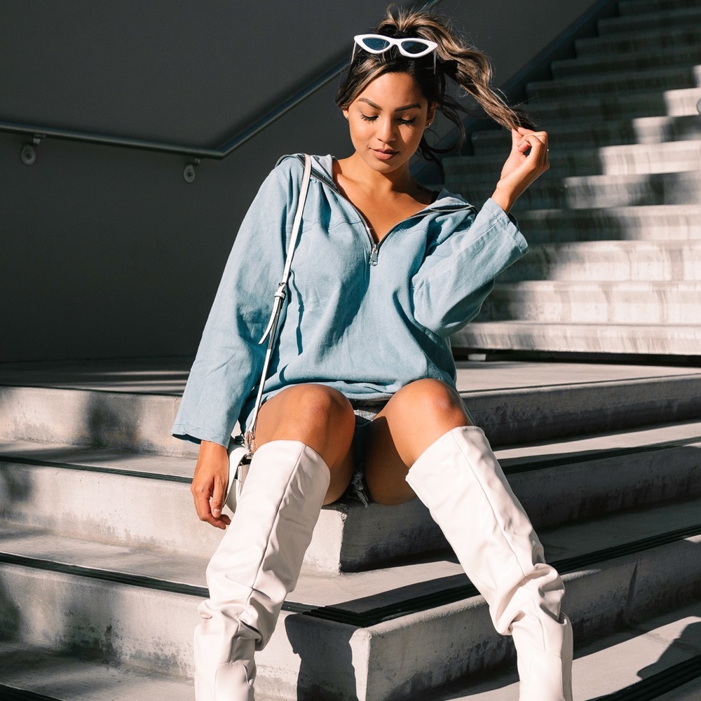 Cute denim hoodie